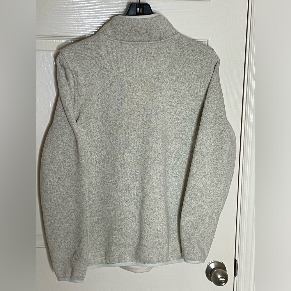 LL Bean Sweater Womens Medium Ivory Outdoor Sweatshirt Lightweight Casual Preppy - Picture 6 of 10